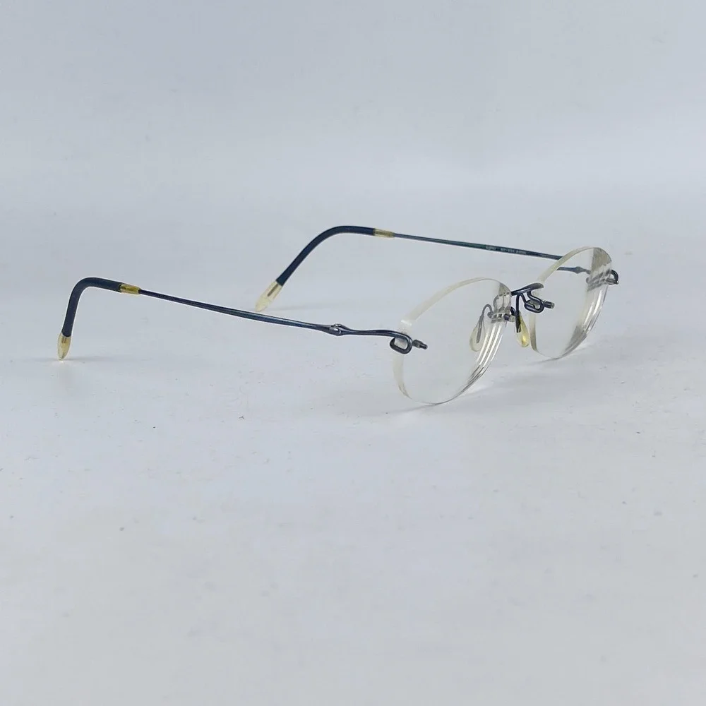 Kuzio Kawasaki MP-634 Women Eyeglasses Frame Silver Metal Half Rim 50-19-145 mm‎